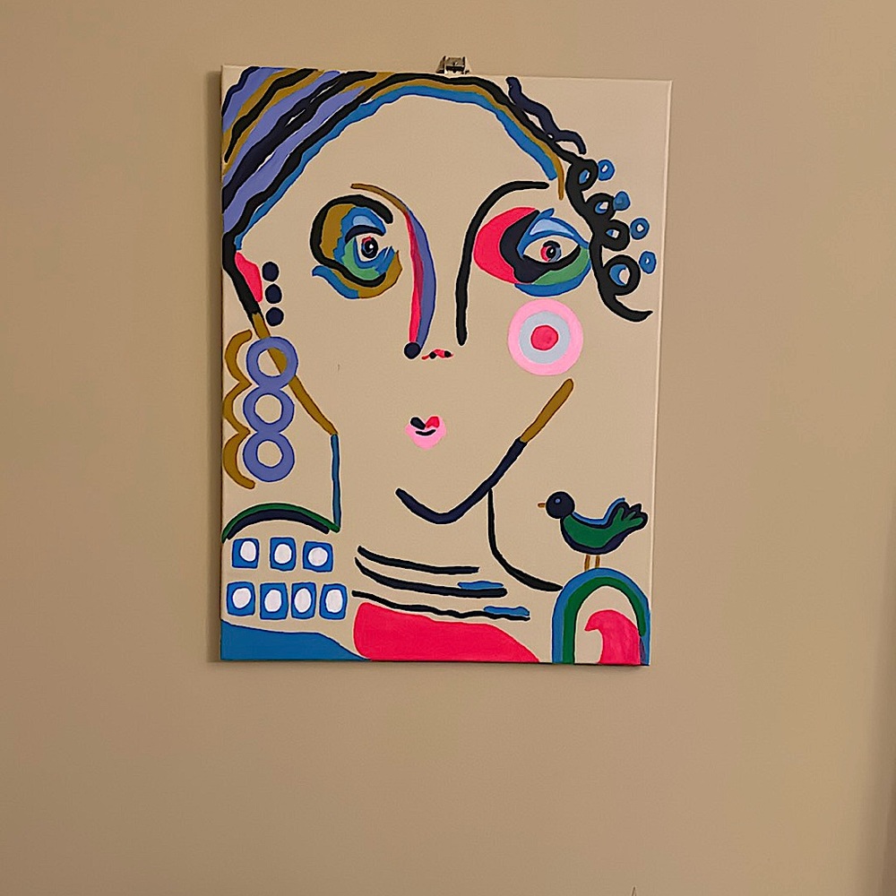 Acrylic painting hand painted